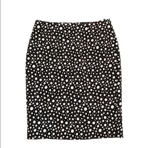Jones Studio Skirt Black White Print Knee Length Career Tailored Pencil Size 10